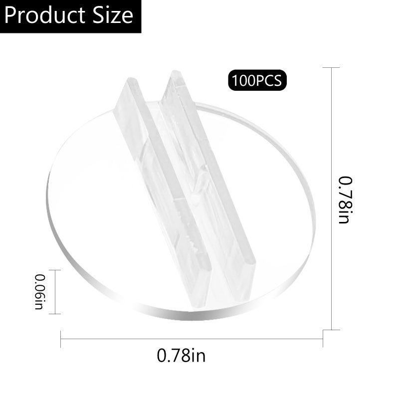 Woerma 100 Pcs Card Holder Translucent Plastic Card Stands Board Game Props Miniature Bases Plastic Paper Board Clips for Desk Clear Game Stands for Game Price Tags Business Photos Memo  1 Inch - Image 2